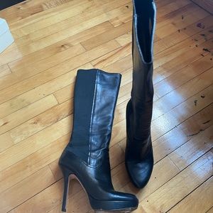 Joan & David Genuine Leather high heeled Knee High Boots with Leather Sole
